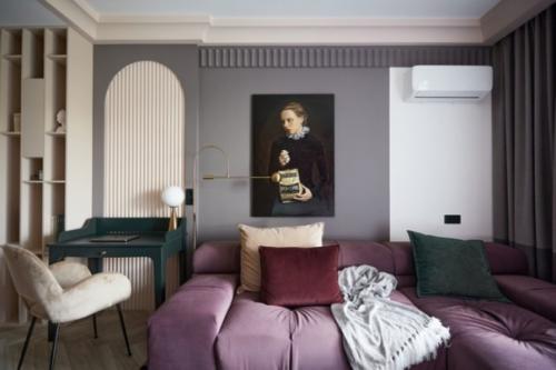 Яркая, колоритная эклектика в интерьере кухни - гостиной. 01