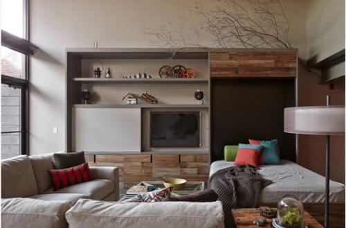 Откидная кровать, встроенная в шкаф - Находка для скромных пространств. 05