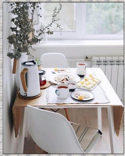 Просторная кухня. В белом цвете. 03