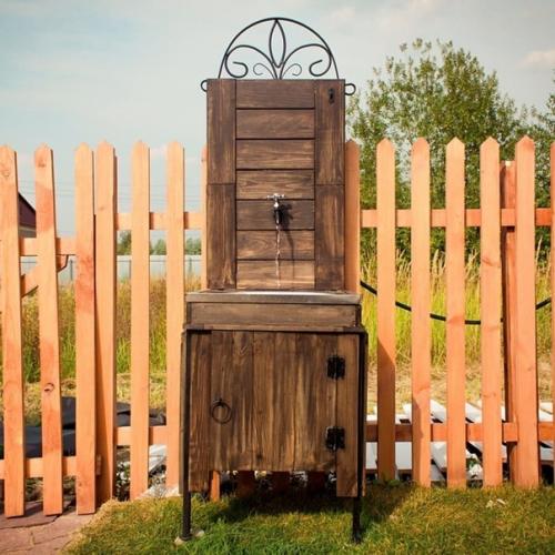 Красивое оформление дачных умывальников. 03
