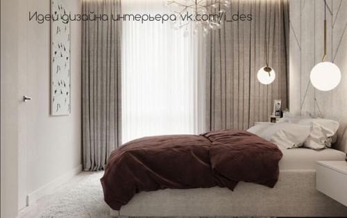 Приятный дизайн спальни в спокойной цветовой гамме. 02