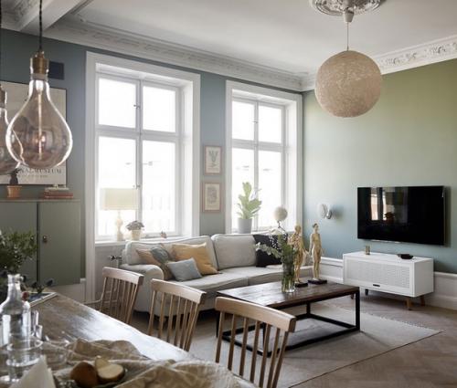 Альбом номер 1. скандинавская квартира с отдельной цветовой гаммой для каждой комнаты. 06