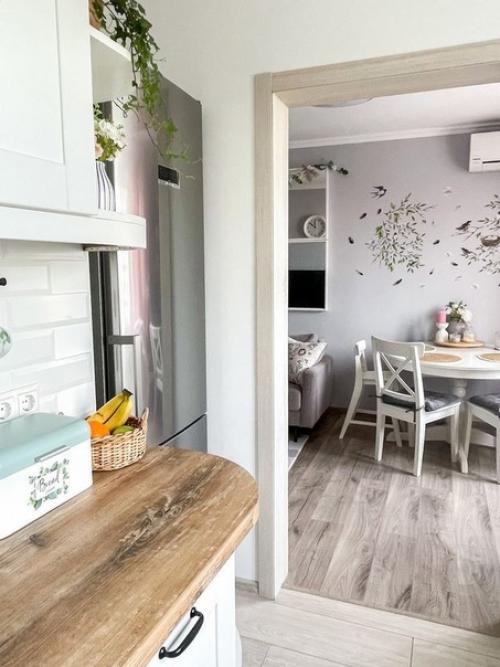 Чудесный, светлый, легкий интерьер кухни и гостиной - ремонт без дизайнера. 02