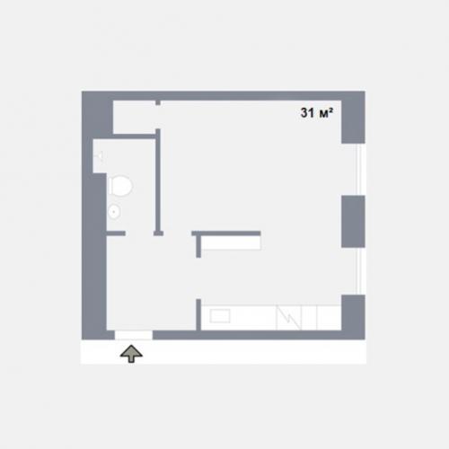 Светлый интерьер квартиры - студии площадью всего 31 кв. 09