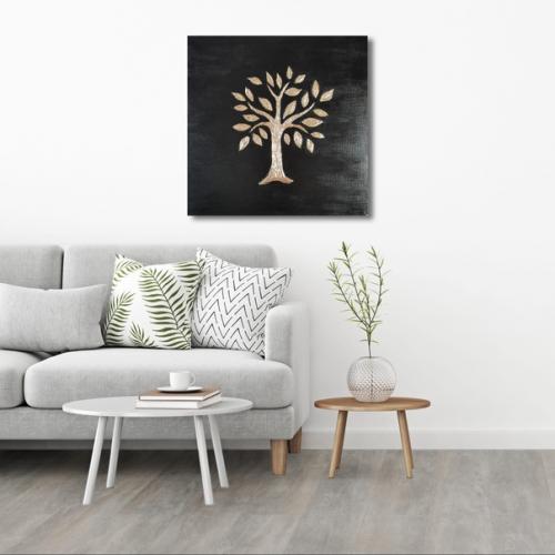Рельефная интерьерная картина золотое дерево. 05