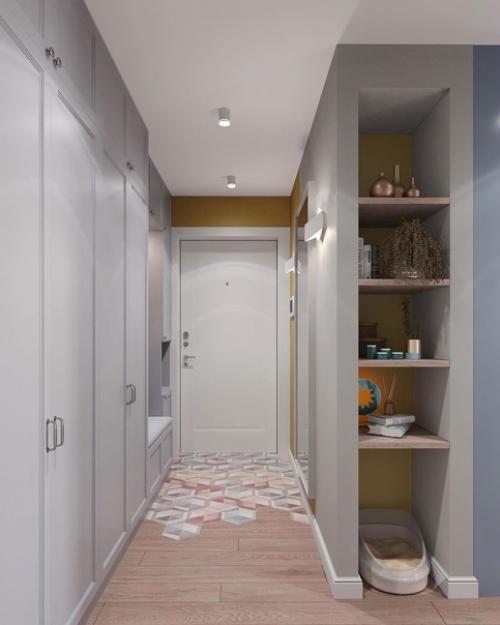 Кухня и прихожая в одном цветовом решении. 08