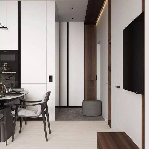 Интерьер кухни - гостиной, площадью 18 кв. 04