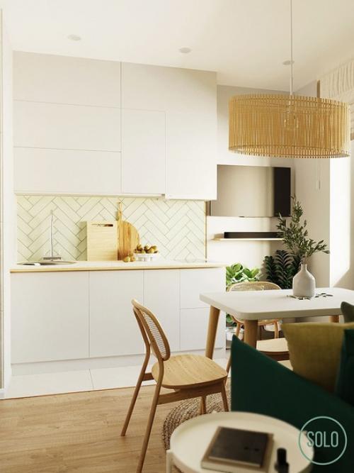 Интерьер кухни - гостиной в 1-комнатной квартире площадью 45 кв. 01