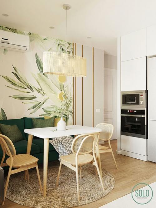 Интерьер кухни - гостиной в 1-комнатной квартире площадью 45 кв. 04