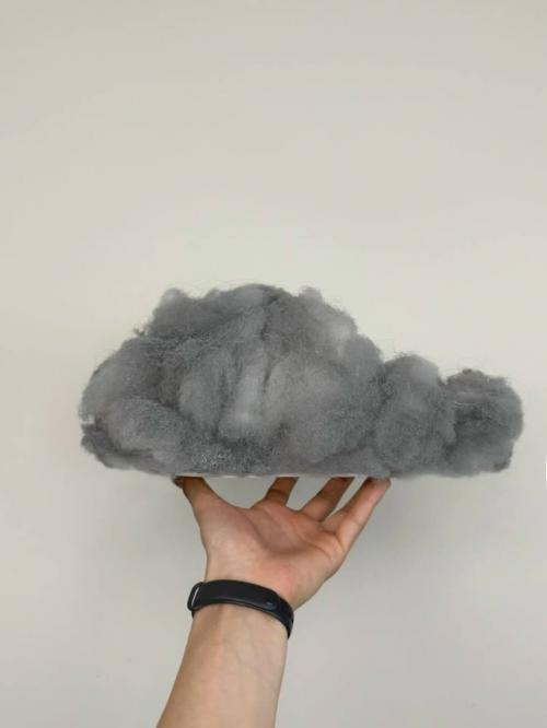 Внешний вид таких тапок полностью повторяет скопления грязи, которые обычно скапливаются в труднодоступных местах под мебелью. 01