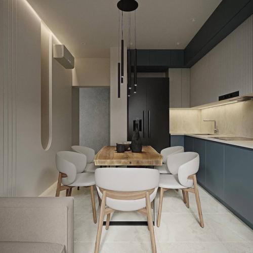 Интерьер кухни в двухкомнатной квартире. 05