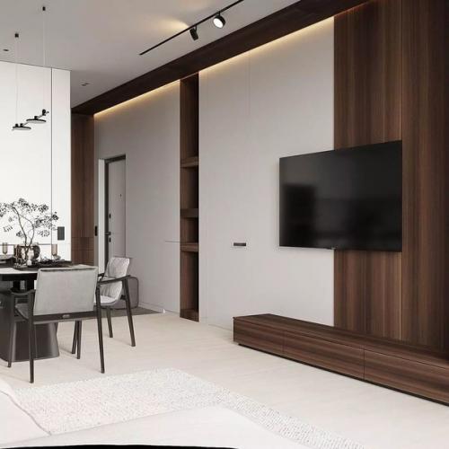 Интерьер кухни - гостиной, площадью 18 кв. 05