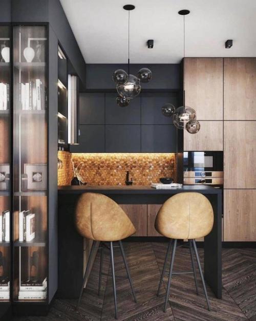 Дизайн квартиры. В темно - шоколадных тонах. 01