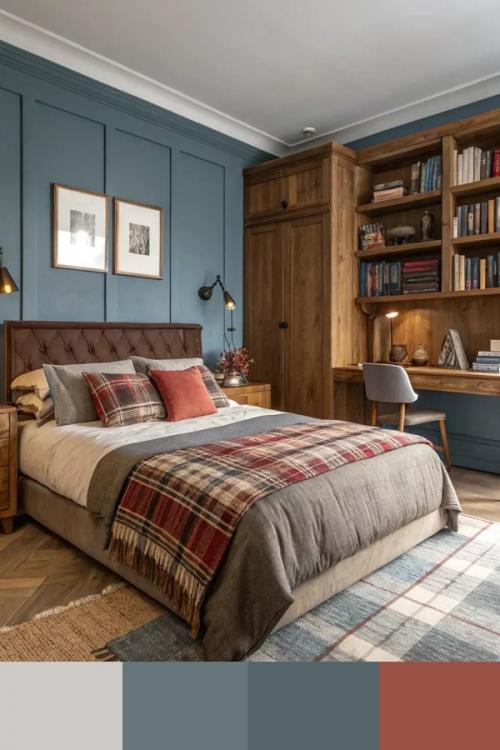 Серо-голубой и терракотовый в интерьере - это дуэт прохлады и тепла, который создаёт удивительно гармоничное и благородное настроение. 03