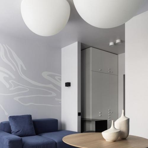 Цветной интерьер однокомнатной квартиры 40 м 2 в ЖК черная речка в Санкт-петербурге. 04