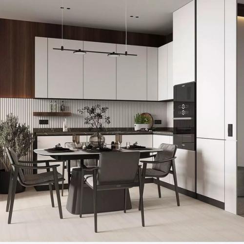 Интерьер кухни - гостиной, площадью 18 кв. 01