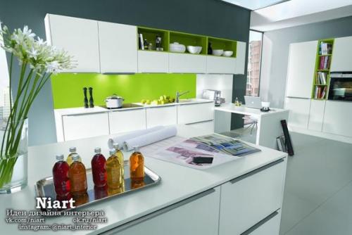 Уютные и стильные кухни в зеленых тонах. 07