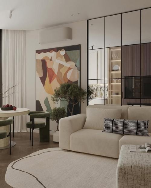 Интерьер кухни - гостиной в ЖК столичный. 05