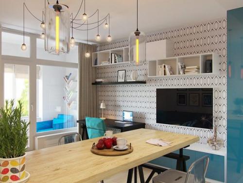 Объединить кухню с гостиной можно и в большой квартире, и в маленькой студии. 02