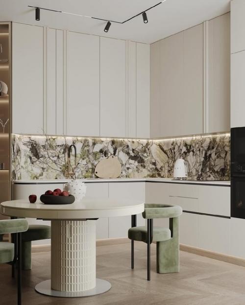 Интерьер кухни - гостиной в ЖК столичный. 02