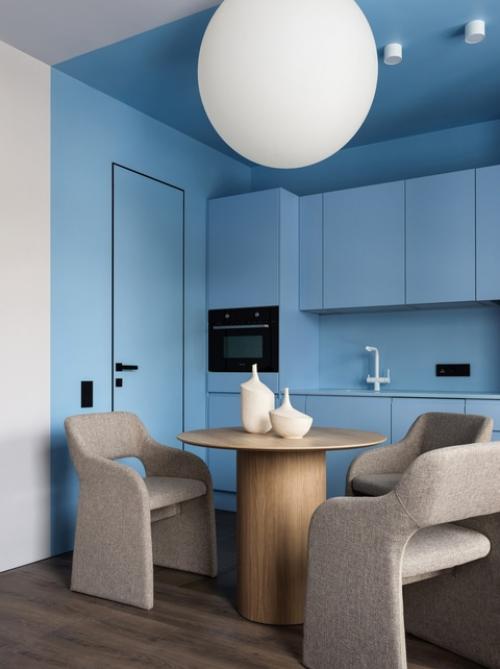 Цветной интерьер однокомнатной квартиры 40 м 2 в ЖК черная речка в Санкт-петербурге. 02