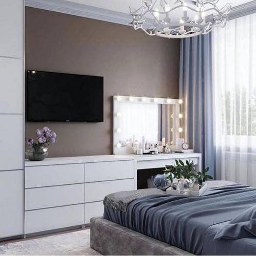 Небольшая и стильная спальня. 01