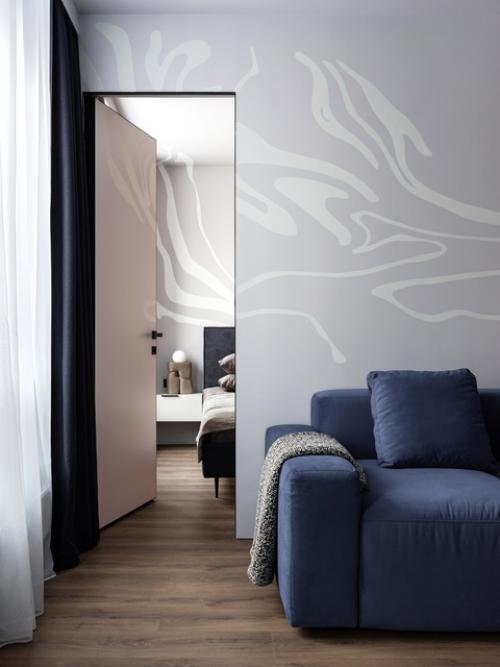 Цветной интерьер однокомнатной квартиры 40 м 2 в ЖК черная речка в Санкт-петербурге. 05