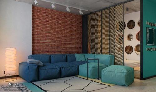 Дизайн двухкомнатной квартиры с барной стойкой на балконе. 01