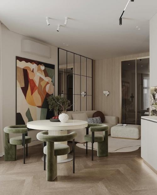 Интерьер кухни - гостиной в ЖК столичный. 06