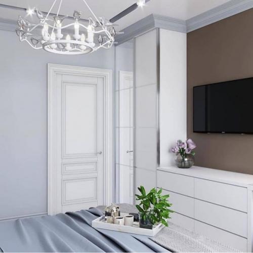 Небольшая и стильная спальня. 02