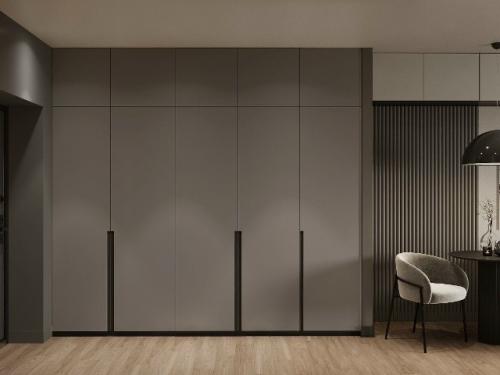 Современный проект квартиры - студии 28 м 2. строгий монохромный интерьер для девушки - студентки. 07