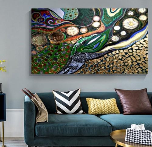 Абстракция в интерьере: как выбрать картину и оформить её. 05