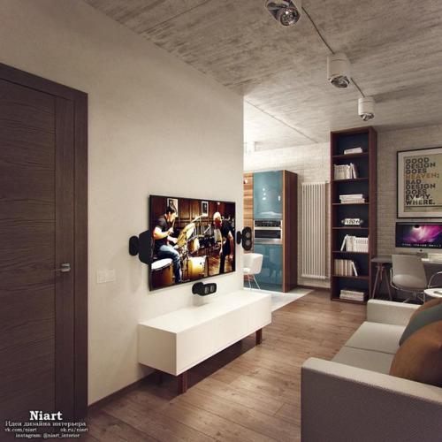 Дизайн однокомнатной квартиры-распашонки. 02