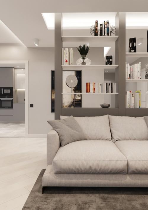 Гостиная в проекте четырехкомнатной квартиры в ЖК центральный (Самара). 05