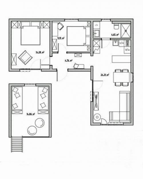 Дача дизайнера. Дача дизайнера из Перми Ирины райхер относительно небольшая - 71, 6 кв. 09