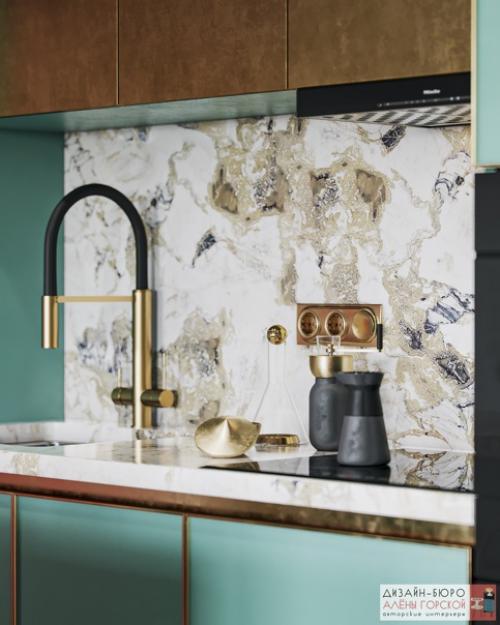 Гостиная и кухня в проекте клюква. 05