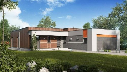 Загородный одноэтажный коттедж. 01