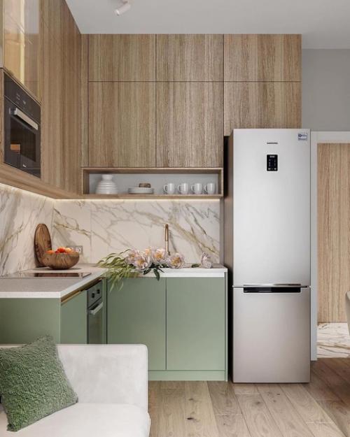 Красивое сочетание дерева и оливкового цвета. 01