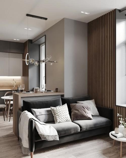 Дизайн - проект небольшой студии без ярких акцентов в нейтральных тонах. 02