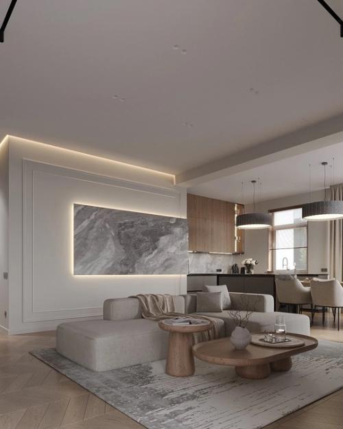 Доделали стильный интерьер гостиной. 01