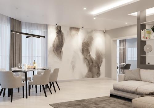 Гостиная в проекте четырехкомнатной квартиры в ЖК центральный (Самара). 02