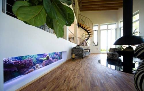 Аквариум в интерьере гостиной. 03