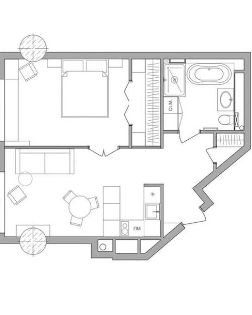 Безумно красивый и стильный интерьер квартиры. 01
