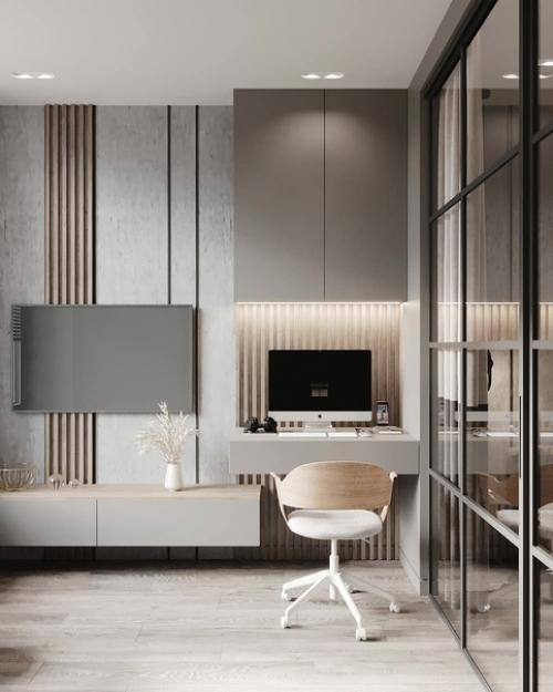 Дизайн - проект небольшой студии без ярких акцентов в нейтральных тонах. 04