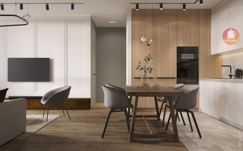 Отличный современный и функциональный интерьер кухни - гостиной. 03