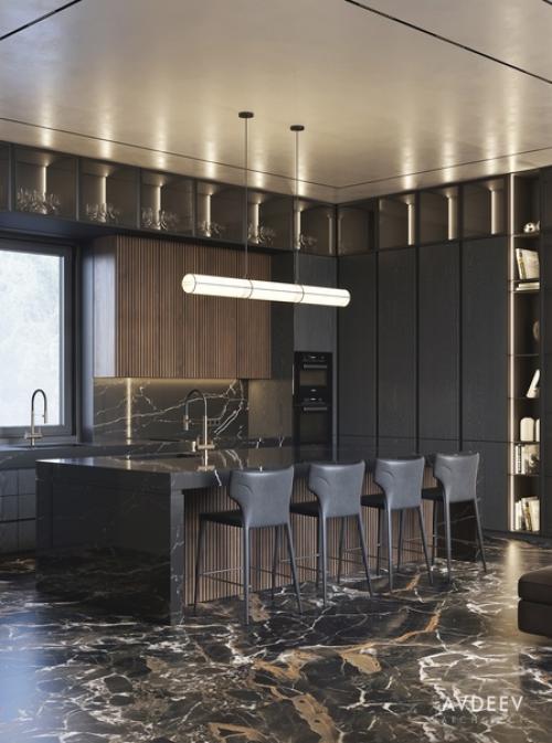 Интерьер кухни - гостиной. 04