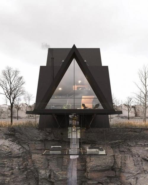 В США построили футуристический дом над пропастью: фото впечатляющего интерьера. 05