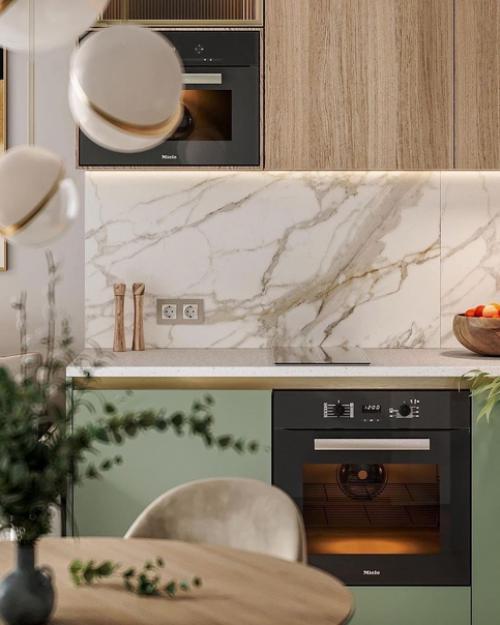 Красивое сочетание дерева и оливкового цвета. 02