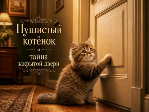 Для котёнка закрытая дверь - это не просто часть интерьера.  
