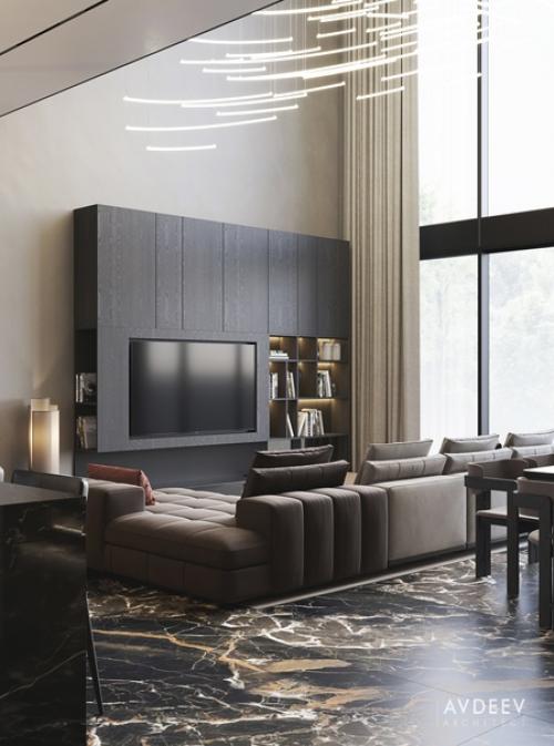 Интерьер кухни - гостиной. 03